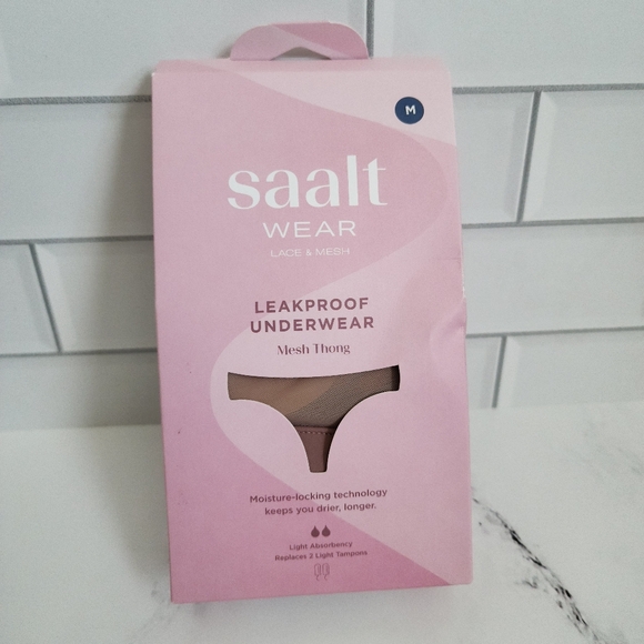 Saalt Leakproof Underwear Mesh Thong - Picture 1 of 6